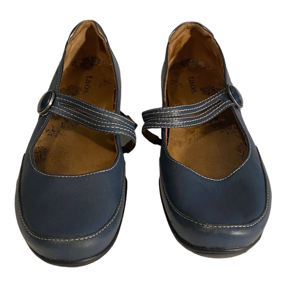 TAOS Women's Blue Leather Mary Jane Shoes Size 9 - Picture 3 of 11